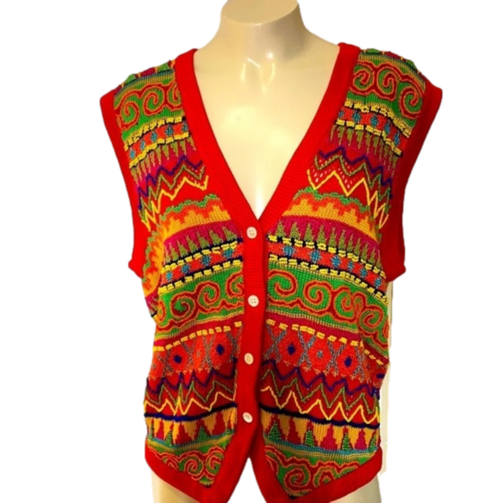 𝅺DKNY beaded vintage vest. Large